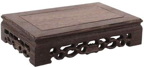 GRIRIW Supporto in Legno Massello per Vasi e Bonsai Base Rettangolare Resistente e Decorativa per Interni Sottovaso Multifunzionale per Pietre Uniche e Piante