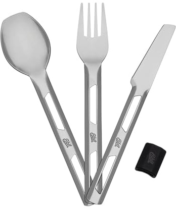 Esbit Edelstahl Besteck Set - robustes Besteckset aus 18/8 Edelstahl- bestehend aus Messer, Gabel und Löffel