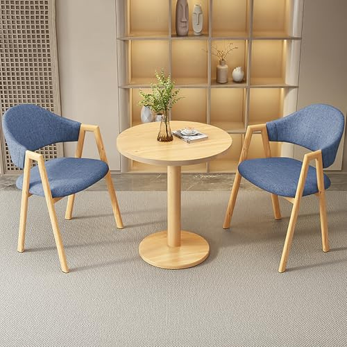 3-teiliges rundes Esstisch-Set für 2 Personen, gepolsterte PU-Stühle, Küchen- und Büro-Konferenztisch, kompakt, 60 cm L, modernes Design, gemütliches Esserlebnis