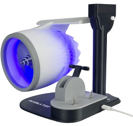 CYDZSRA Motore turbofan da tavolo con pale del ventilatore spesse per una forte energia eolica Pale del ventilatore spesse con una forte energia eolica ABS, blu