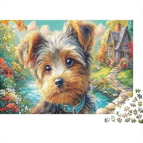 Yorkshire Terrier 1000-piece Jigsaw Puzzle & Jigsaw Eco-Friendly Material Detailed High Difficulty Yorkie Pup for Women & Families 38x26cm/1000pcs