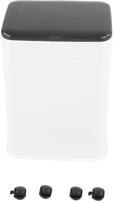 Dpofirs Contenedor de Basura Moderno de Altura Ajustable con Tapa con Ruedas Giratorias, Bote de Basura de Cocina Resistente para Dormitorio, Contenedor de Desmontable de 20 L/5,3 Gal, Color Blanco