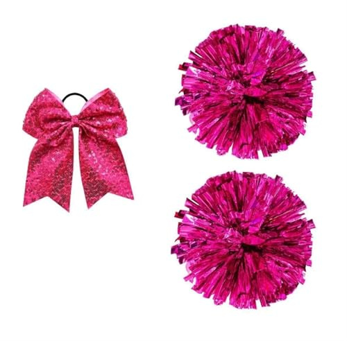 Cheerleading-pomponer, Cheer PomPoms och rosetter Metallic Cheerleading Christmas hårrosetter