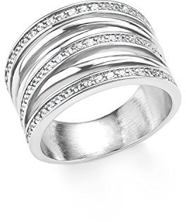 s.Oliver Damen-Ring 15 mm Edelstahl Zirkonia weiß Gr. 54 (17.2) - 2015150
