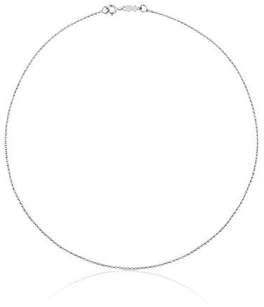 TOUS Gargantilla de Plata de Primera Ley para Mujer con Bolas, 40 cm de Largo, Clásica e atemporal, Colección Chain