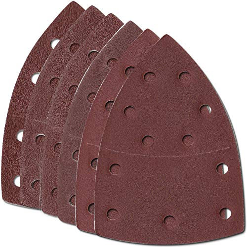 HKB ® 120 Stück Klett-Schleifblätter 105x152 mm je 20 x K40/60/80/120/180/240, für Multischleifer Bosch PSM 80 A, PSM 100 A, PSM 160 A, PSM 200 AGE, Prio, Ventaro, Skil Octo 7208 Artikel-Nr. 51263