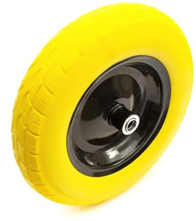 Heavy Duty PU 14'' 3.50-8 Metal Wheelbarrow Wheel & Tyre Punctureproof 20mm Bearings 108mm Hub Wheel Builders Barrow Cart
