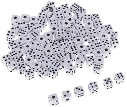 dailymall 100x 5mm Sechsseitiger Würfel D6 Multi-seitiger Spielwürfel