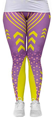 cosey – Neon Line leggings – ljusa färger – i olika ljusstarka mönster (en storlek), Neon sport, one size