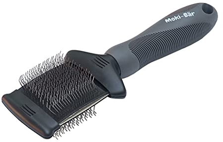 Moki Bär Zupfbürste für Hunde - Flexibler Kopf - Zum Lösen von Knoten und Verfilzungen - Tägliche Fellpflege