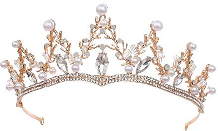 Duoc Barock-Krone, Vintage, rund, Retro, Gothic, Strass, schwarze Königin Krone für Hochzeit, Festival, Party, Haarschmuck für Frauen und Erwachsene