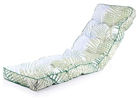 Alfresia Sun Lounger Replacement Cushion – Garden Sun Lounger Cushion, Classic Style, Tightly Packed Crumb Foam Filling, Use Chairs and Outdoor Furniture (Bamboo Leaf)