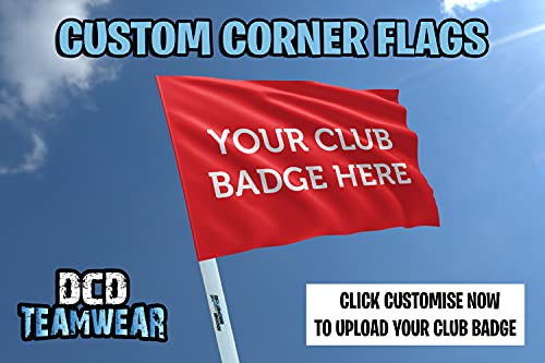 Red personalised football corner flags customised with your team logo (Set of 4 flags) (4 Flags Only)