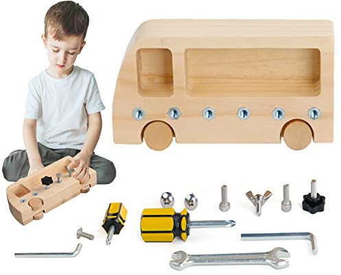 workbees Montessori Spielzeug Holz Schraubenbrett Kinder Lernspielzeug Holzspielzeug für Kinder ab 3 Jahre