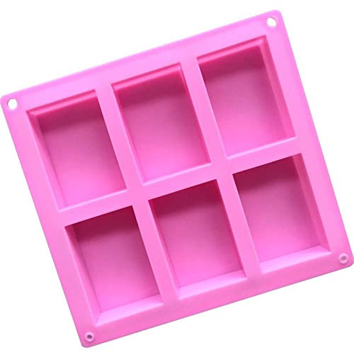 DawnDream Seifenform 6 Hohlraum Silikon Seifenform DIY. Herstellung von hausgemachten Kuchenform Handgemachte Seife Herstellung von Handwerk for Hausbad Seife Seifenformen silikon (Color : Pink)