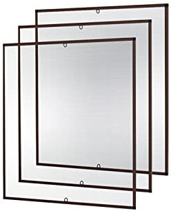 empasa Insektenschutz Fliegengitter Fenster START Set Fliegenschutz Alurahmen Mückengitter als Selbstbausatz in 120 x 140 cm, verschiedene Sets und Farben, Farbe:braun, Größe:3er Set