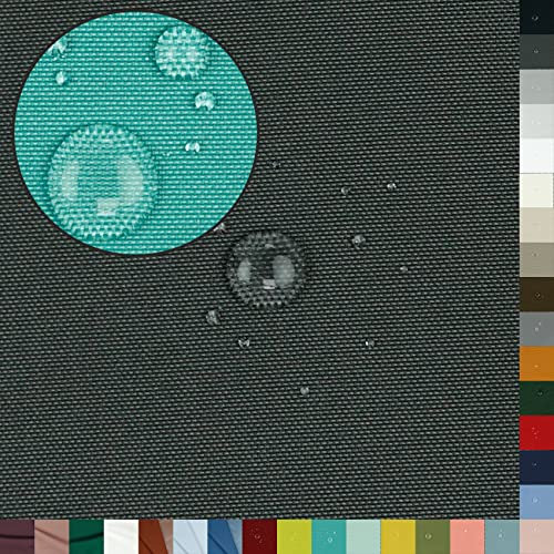 VmG-Store Tissu d'extérieur imperméable en polyester, vendu au mètre pour auvents, tentes, bâches, protection UV, indéchirable et facile d'entretien (50 x 147 cm, 002 I anthracite)