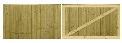 Premier Garden Supplies PGS Tongue & Groove Fully Framed Capped Flat Top Made to Measure Driveway Gates Measurements Height <3ft (90cm) x Width: 274cm - 305cm