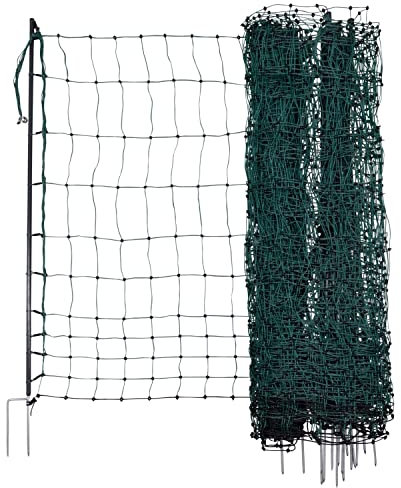 Kerbl AKO Geflügelnetz Premium, Farbe grün, Verschiedene Höhen, Verschiedene Längen, wahlweise elektrifizierbar (ES elektrifizierbar - 50m Länge - 122cm Höhe)