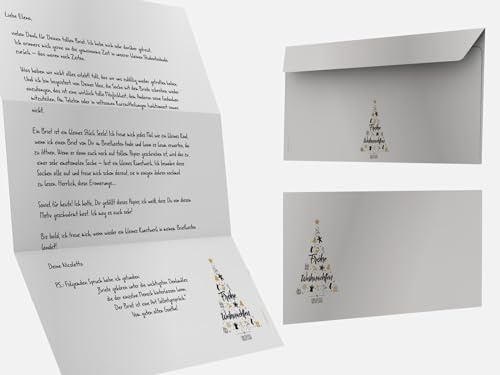 Weihnachtsbriefpapier | Weihnachts-Wunschbaum | Briefpapier | Kuverts | Weihnachtspapier | edel | modern (100 Blatt)
