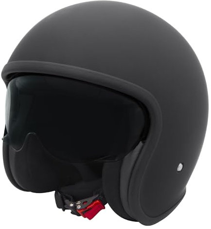 Zorax Mattschwarz XXL (63-64cm) ZOR-601 Offenes Gesicht Jethelme mit Innerer Visier Motorradhelm Damen und Herren ECE 2206 Genehmigt