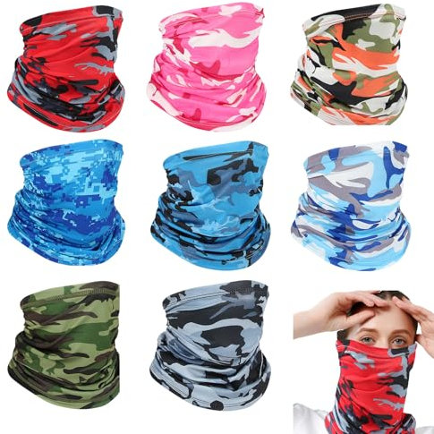 DragonX2 8 StüCk Multifunktionstuch Gesichtsmaske Bandana Camouflage HalswäRmer Atmungsaktive, Wird Zum Wandern, Skateboarden Und Angeln Verwendet