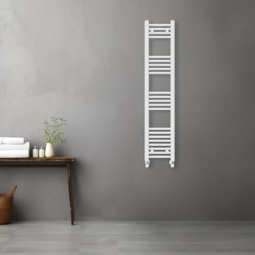 Warmehaus Radiatore scaldasalviette da bagno, stile contemporaneo, dritto, 1400 x 300 mm, bianco