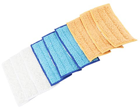 Yctze Lot de 9 Têtes de Vadrouille de Rechange en Microfibre, Tampons de Vadrouille Faciles à Laver, Ajustement pour Les Vadrouilles à Jet Plat, Adaptées aux Vadrouilles