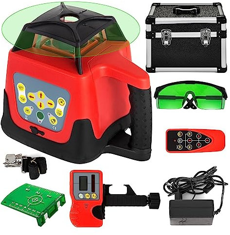 Nivel láser Giratorio 360, autonivelante automático ±5 Grados con trípode y Nivel de Personal, Herramientas de construcción láser para la Industria al Aire Libre (Color: Juego de Haz Verde, tamaño: