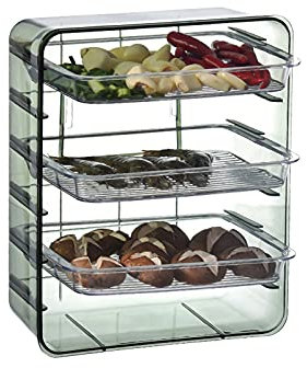 Snowflyk Frutero Bandeja apilable Plato Preparado Transparente hogar no Perforado guarnición artefacto multifunción Ra