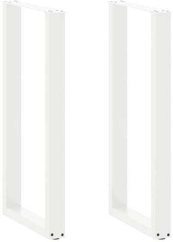 vidaXL Bartischbeine U-Form 2 STK. Weiß 50x(100-101) cm Stahl