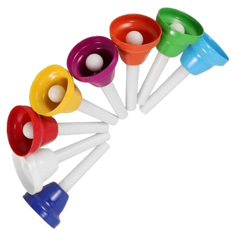 TOYANDONA 8stücke Tischglocken Aus Metall Pädagogisches Musikspielzeug Mit Noten Bunte Handglocken-Set Für Kleinkinder Junge Mädchen-Musikinstrument Für Kindergärten Und Zuhause