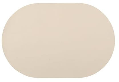 Ovale Tischsets, 4er-/6er-Set, Tischsets aus Kunstleder, wasserdichte und rutschfeste Esstischsets für den Innen- und Außenbereich(Beige,Set of 4)