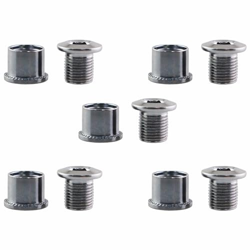 MDXing 5PCS Silver MTB Road Bike Toothed Wheel Counter Locking Screws 12x8x8mm Steel Double Chain Link Bolt Set