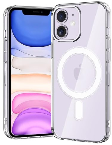 gueche Funda para iPhone 11, compatible con MagSafe, protección de grado militar, parte trasera resistente a los arañazos, funda magnética para iPhone 11, serie Classic, transparente