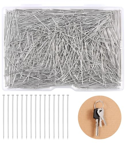 HonGien 1100 Stück Stecknadeln Ohne Kopf 26mm Sewing Pins mit Box Stecknadeln Edelstahl für Schneiderei Schmuck Handwerk Nähprojekte