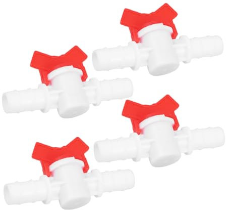 ibasenice 4pcs Barbed Ball Valve Switch Plastic Hose Quick Connect Shut off Valve for Garden Drip Irrigation Watering Systems