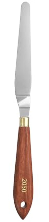 QUARKZMAN Couteaux à Peinture Outil De Peinture 5.12 x 0.79 Rouge/Argent | Lame En Acier Inoxydable En Forme De Larme, Spatula Couteaux à Peinture Avec Trou Manche En Hêtre