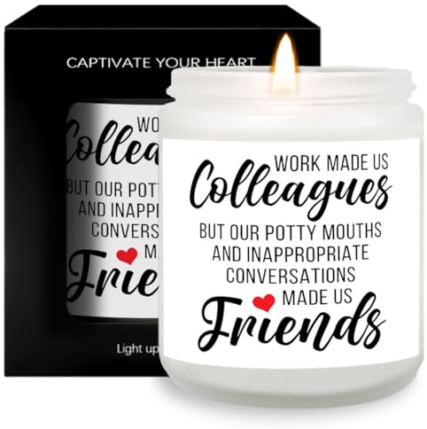 Cadeau Femme Bougie Parfumées Homme Bougies Collegue De Travail Départ | Anniversaire Collègue Merci Cadeaux Idee Parfumée Lavande Parfum Pot En Verre Candle