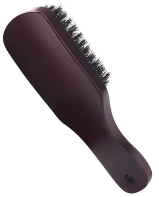 CIYODO Bartbürste Herren Kleine Holzgriff Robuste Wildschweinborsten Weiche Borsten Bartreinigung Styling Ölhaar Kamm Handlich Rutschfest für Bartpflege und Bartstyling