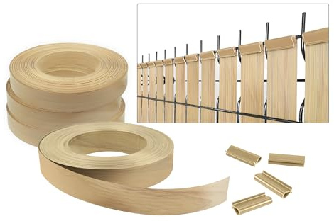 CASANOOV – Kit de lamelles occultantes PVC souple BALDO L.400m x l.4,6cm – Beige RAL1001 – 800 clips inclus – Brise-vue flexible pour clôture rigide – Installation rapide et protection anti-UV