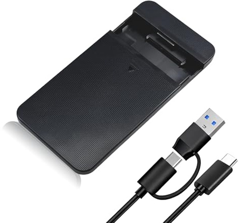Festplattengehäuse 2,5 Zoll, Gehäuse für 7mm/9.5mm 2.5 Zoll SATA SSD HDD, mit UASP, USB 3.0 (5 Gbps), Plug&Play