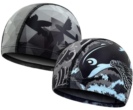 2 Pcs Gorros de natación, Gorros de natación para Hombres y Mujeres, Unisex Gorro de Natación Piscina Mujer y Hombre Gorro de Piscina para Pelo Largo y Corto Gorros de Baño Impermeable Suave y Cómodo