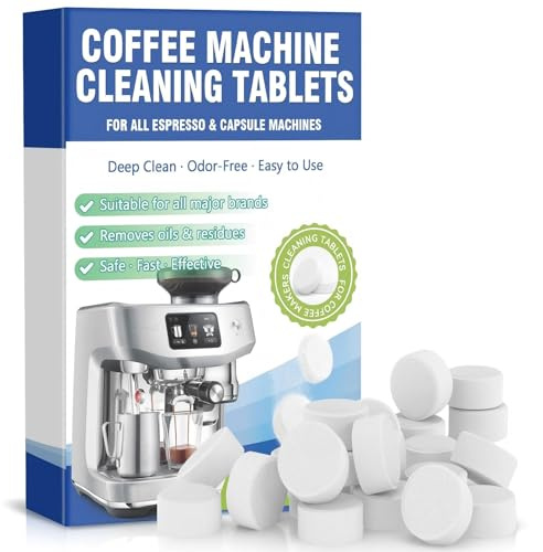 Coffee Machine Cleaning Tablets, 24 Pack (5g Each), Coffee Maker Cleaner & Descaler, Removes Coffee Oils & Residue, Universal Fit for All Machines