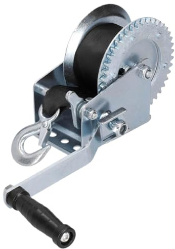 NSPmebTGW Treuil à manivelle 1200LBS 8M, Sangle Compatible avec remorque de Bateau