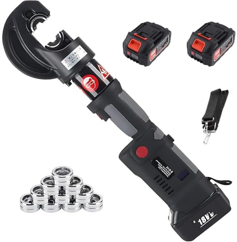 PioMue Crimpadora Multicapa hidráulica y eléctrica, crimpadora Profesional de 16-400 mm² con Dos baterías de 18 V | para terminales de Alta Potencia y cableado Seguro