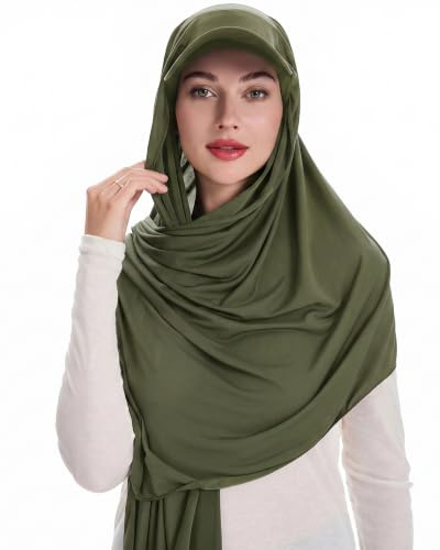 ZLYC Muslimsk hijab paraplyhalsduk redo att bäras för kvinnor
