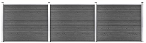 Yisssmeng 526 x 146 cm - Noir - Design moderne avec grain de bois et profilé en aluminium - Robuste et durable - Pour jardin, brise-vue, clôture pour chien, délimitation de parterre d'extérieur