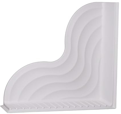Flexible Silicone Splash Guard for Shower & Tub, Waterproof Water Baffle with Strong Suction Cups, No Adhesive Bathroom Corner Guard to Contain Splashes