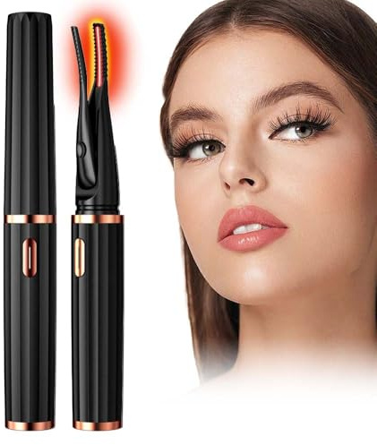 Wimpernzange Beheizbar, Wimpern Curler Elektrisch 10 Sekunden Schnelles Aufheizen, Lash Curler Intelligente Automatische Abschaltung mit 3 Temperaturmodi Wimpern für Natürliches Make up (Schwarz)